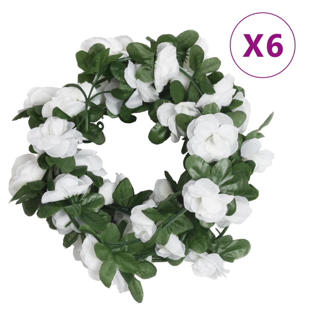 Ghirlande de flori artificiale, 6 buc. alb de primăvară, 250 cm - Lando