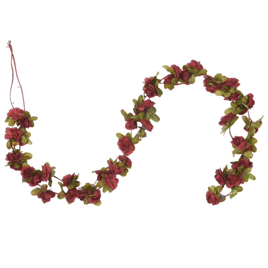 Ghirlande de flori artificiale, 6 buc. roșu vin, 250 cm - Lando