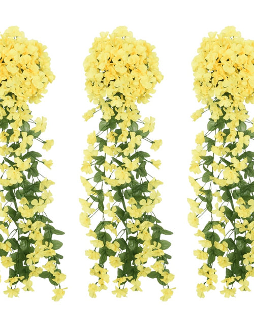 Încărcați imaginea în vizualizatorul Galerie, Ghirlande de flori artificiale, 3 buc., galben, 85 cm - Lando
