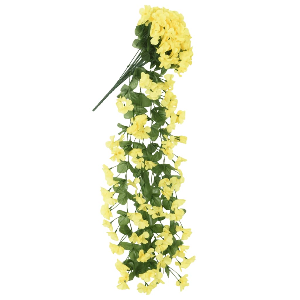 Ghirlande de flori artificiale, 3 buc., galben, 85 cm - Lando