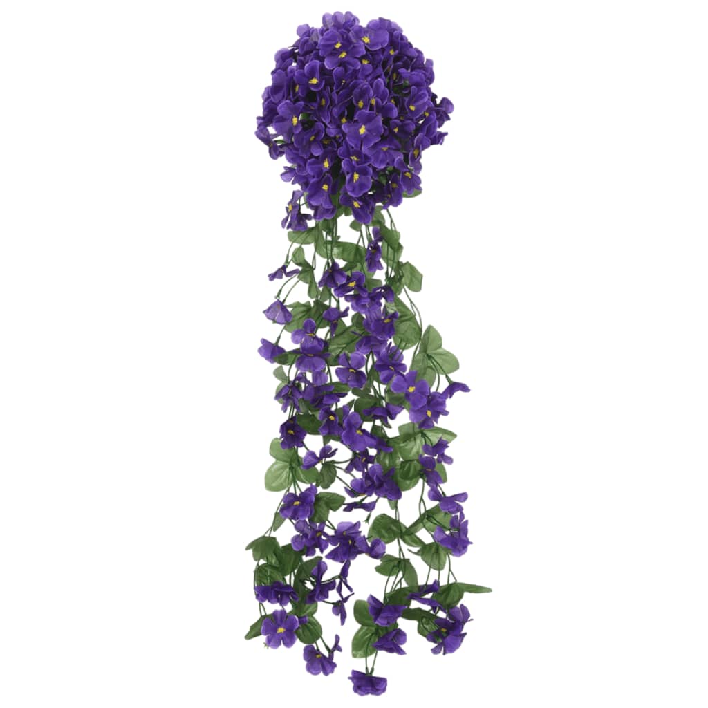 Ghirlande de flori artificiale, 3 buc., violet închis, 85 cm - Lando