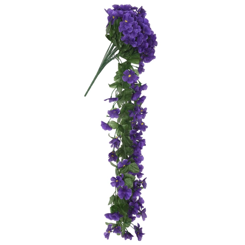 Ghirlande de flori artificiale, 3 buc., violet închis, 85 cm - Lando