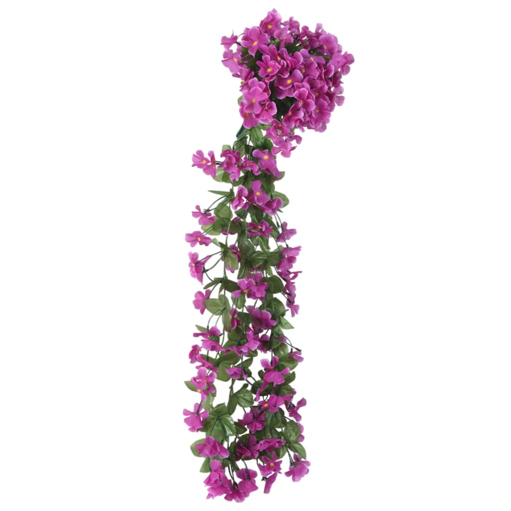 Ghirlande de flori artificiale, 3 buc., violet deschis, 85 cm - Lando