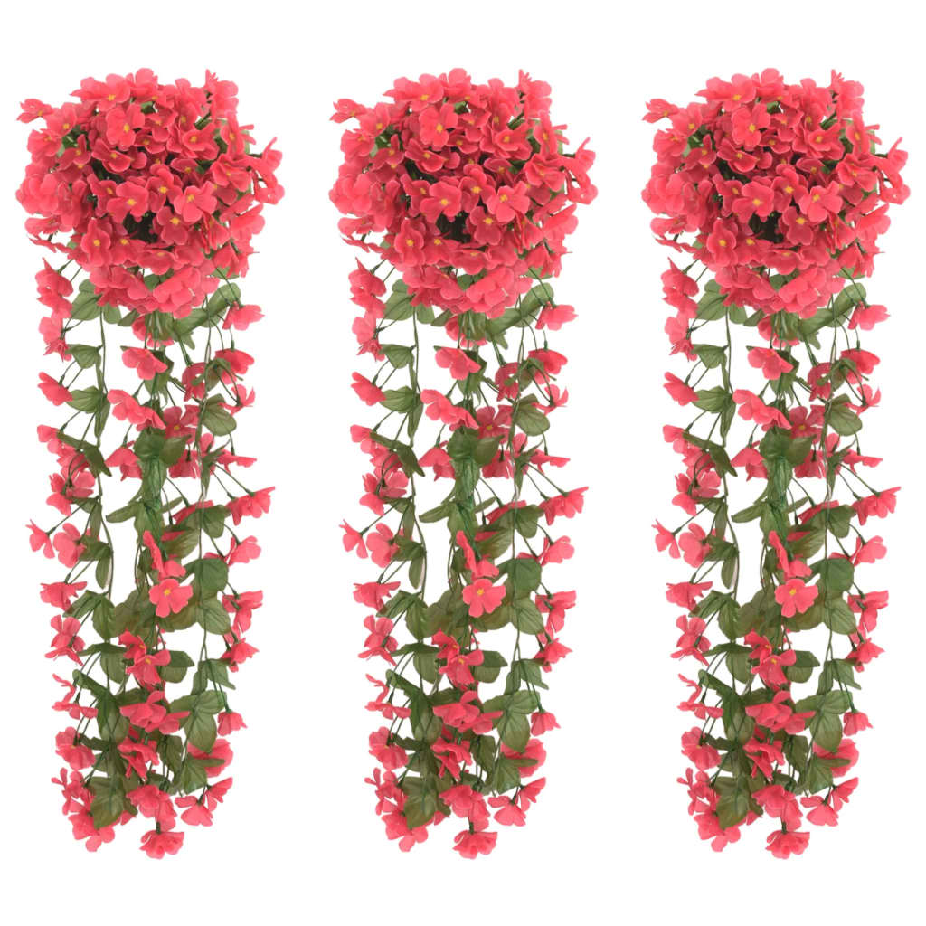 Ghirlande de flori artificiale, 3 buc., roze, 85 cm - Lando