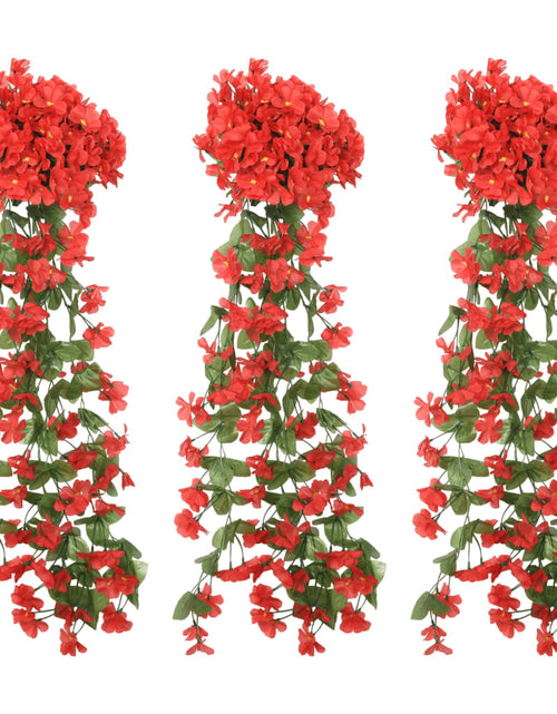 Загрузите изображение в средство просмотра галереи, Ghirlande de flori artificiale, 3 buc., roșu, 85 cm - Lando
