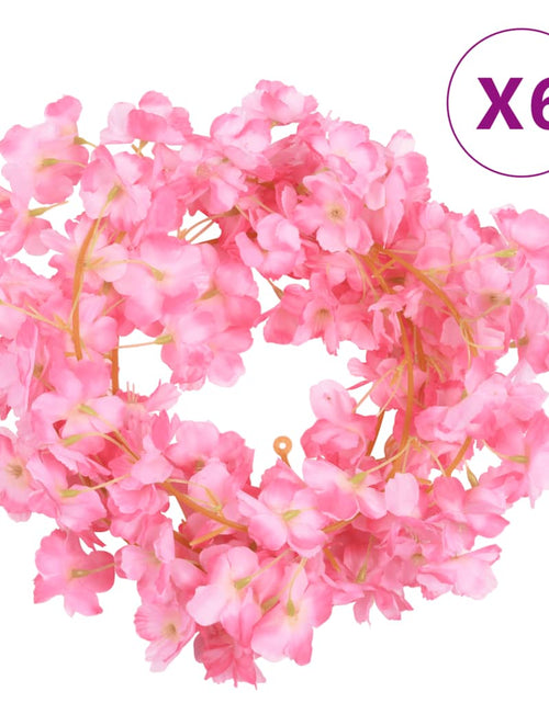 Загрузите изображение в средство просмотра галереи, Ghirlande de flori artificiale, 6 buc., roz închis, 180 cm - Lando
