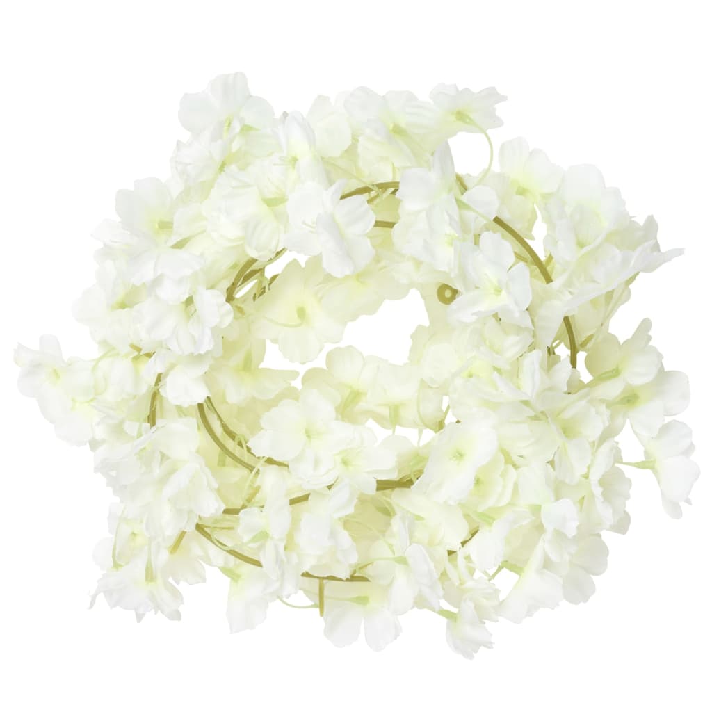 Ghirlande de flori artificiale, 6 buc., alb, 180 cm - Lando
