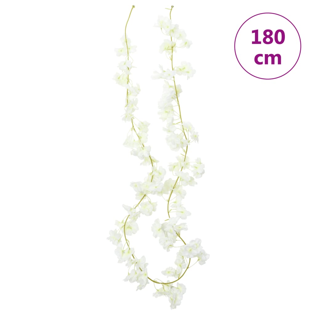 Ghirlande de flori artificiale, 6 buc., alb, 180 cm - Lando