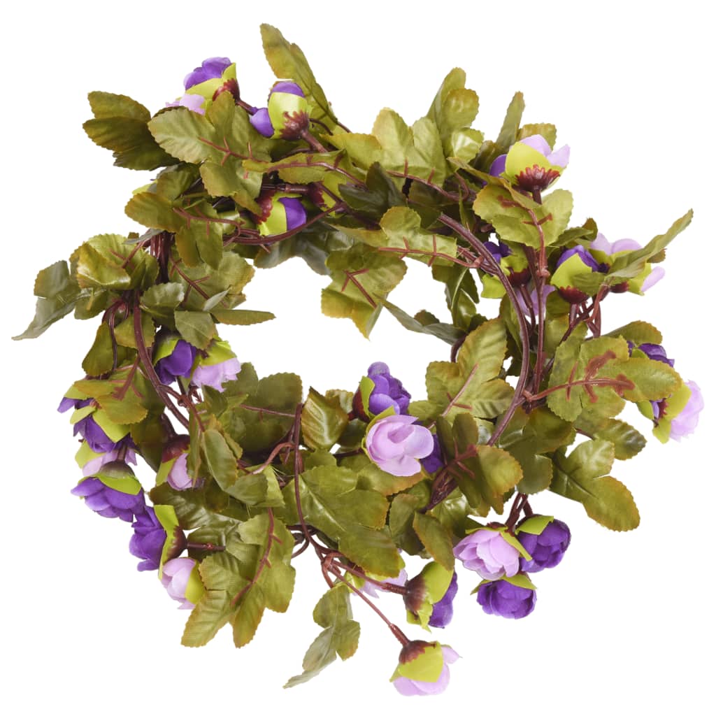 Ghirlande de flori artificiale, 6 buc., violet deschis, 215 cm - Lando