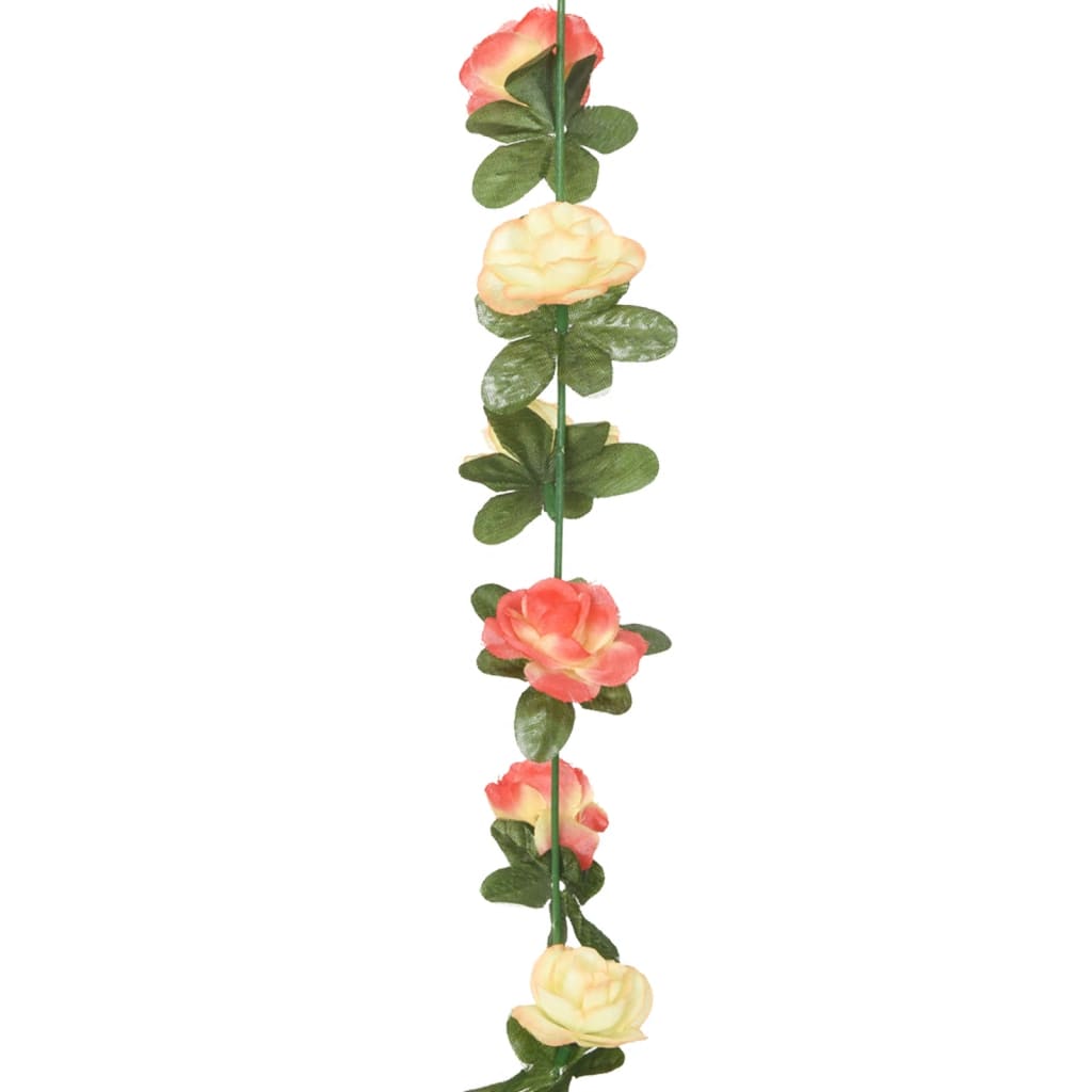 Ghirlande de flori artificiale, 6 buc., rose și șampanie 240 cm - Lando