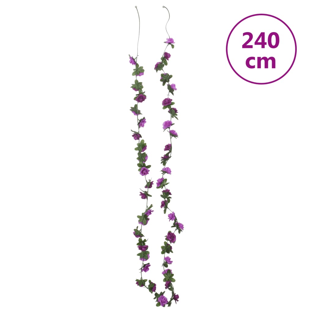 Ghirlande de flori artificiale, 6 buc., violet deschis, 240 cm - Lando