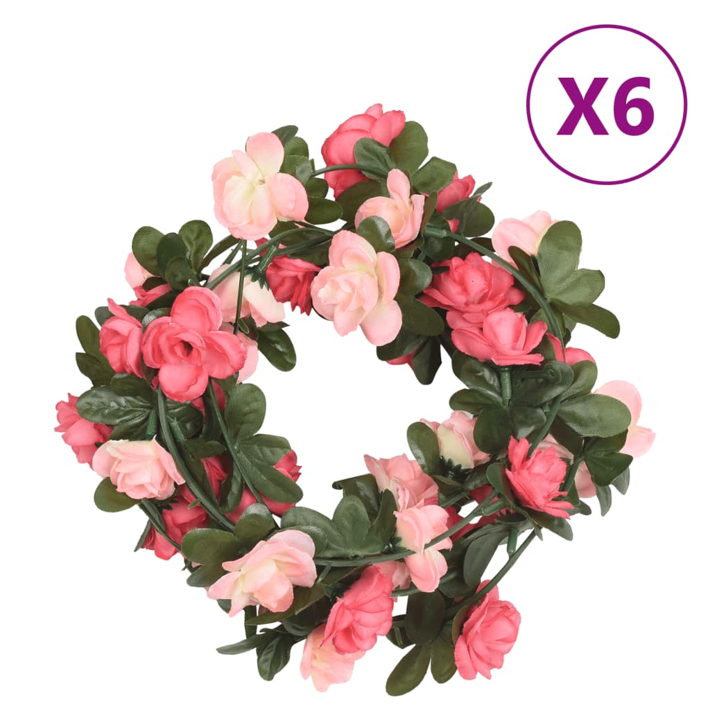 Ghirlande de flori artificiale, 6 buc., roze, 240 cm - Lando