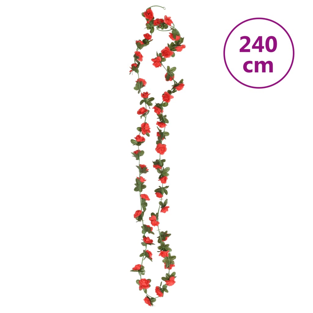 Ghirlande de flori artificiale, 6 buc., roșu, 240 cm - Lando