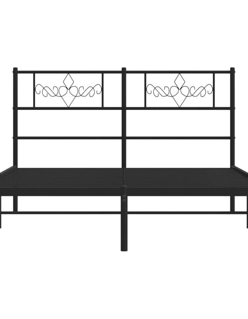 Загрузите изображение в средство просмотра галереи, Cadru de pat metalic cu tăblie, negru, 120x200 cm - Lando
