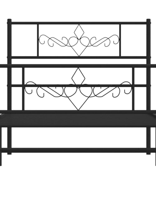 Încărcați imaginea în vizualizatorul Galerie, Cadru pat metalic cu tăblii de cap/picioare, negru, 75x190 cm - Lando
