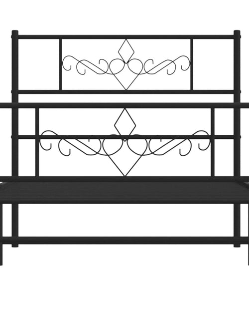 Загрузите изображение в средство просмотра галереи, Cadru pat metalic cu tăblii de cap/picioare, negru, 80x200 cm - Lando
