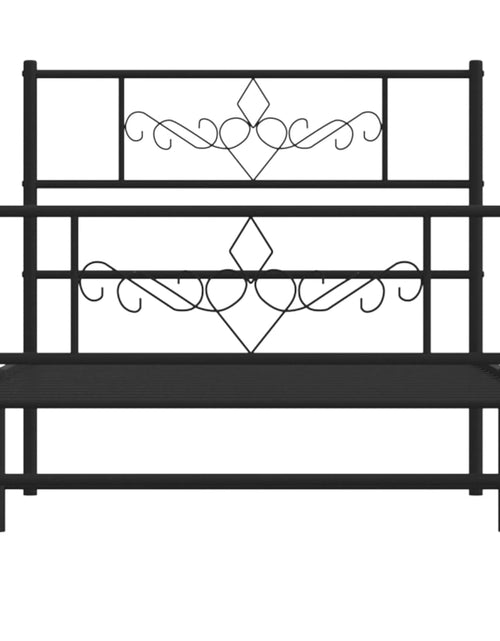 Загрузите изображение в средство просмотра галереи, Cadru pat metalic cu tăblii de cap/picioare, negru, 100x200 cm - Lando

