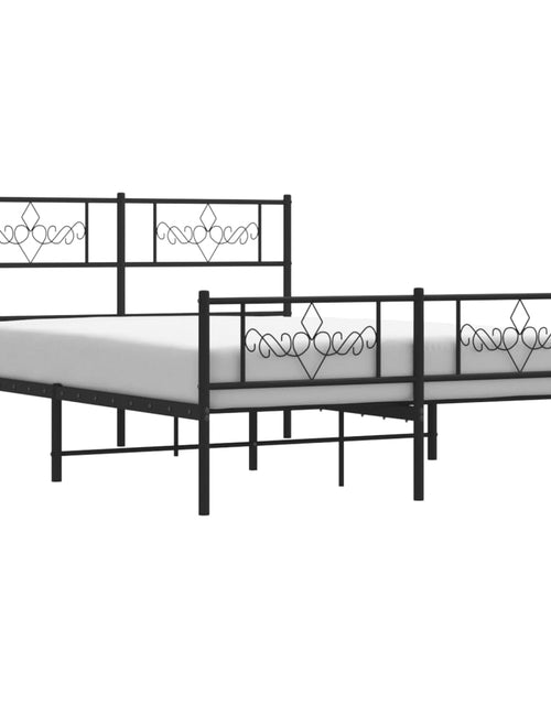 Încărcați imaginea în vizualizatorul Galerie, Cadru pat metalic cu tăblie de cap/picioare, negru, 120x190 cm - Lando
