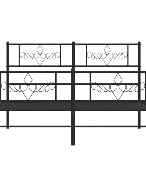 Încărcați imaginea în vizualizatorul Galerie, Cadru pat metalic cu tăblie de cap/picioare, negru, 120x190 cm - Lando
