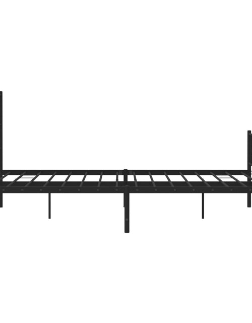 Загрузите изображение в средство просмотра галереи, Cadru pat metalic cu tăblie de cap/picioare, negru, 140x200 cm - Lando
