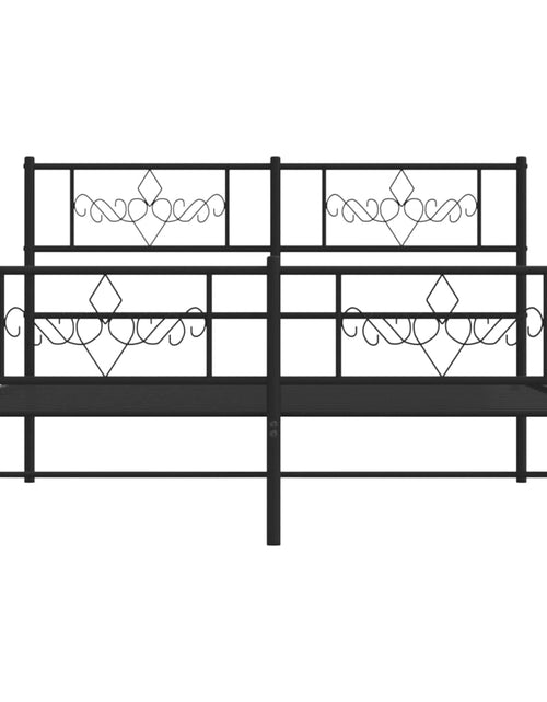 Încărcați imaginea în vizualizatorul Galerie, Cadru pat metalic cu tăblie de cap/picioare, negru, 150x200 cm - Lando
