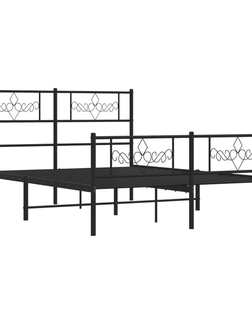 Încărcați imaginea în vizualizatorul Galerie, Cadru pat metalic cu tăblie de cap/picioare, negru, 160x200 cm - Lando
