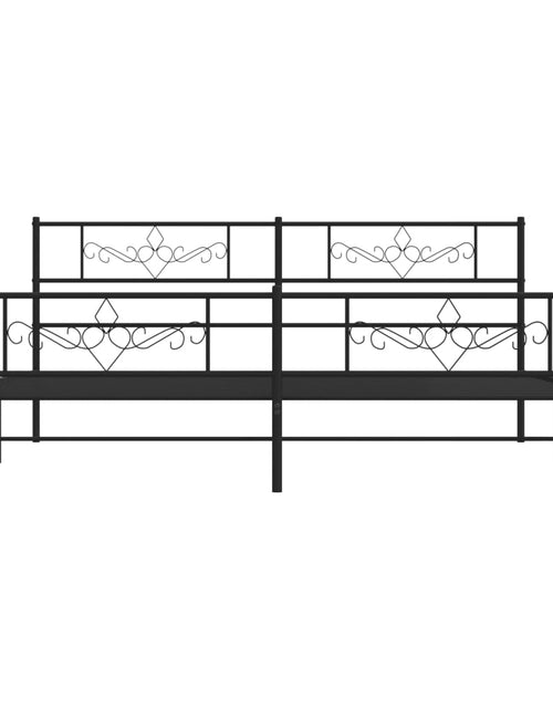 Încărcați imaginea în vizualizatorul Galerie, Cadru pat metalic cu tăblii de cap/picioare, negru, 183x213 cm - Lando
