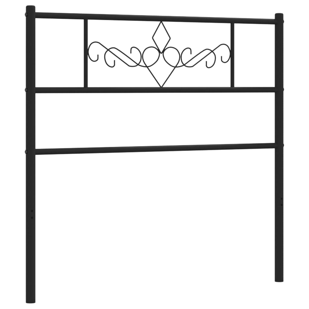 Tăblie de pat metalică, negru, 80 cm - Lando