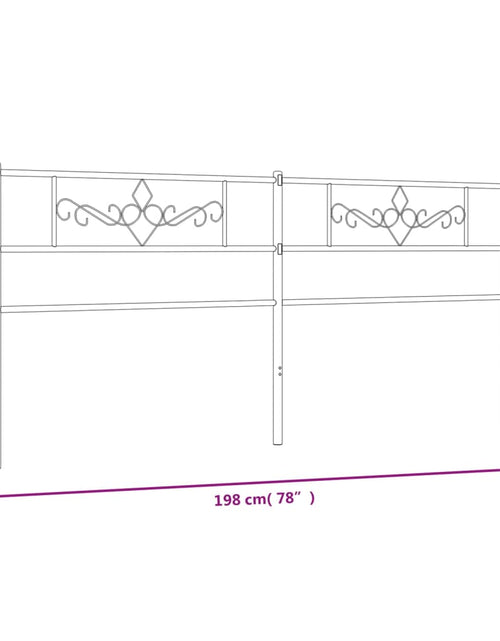 Загрузите изображение в средство просмотра галереи, Tăblie de pat metalică, negru, 193 cm - Lando
