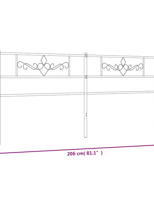 Загрузите изображение в средство просмотра галереи, Tăblie de pat metalică, negru, 200 cm - Lando
