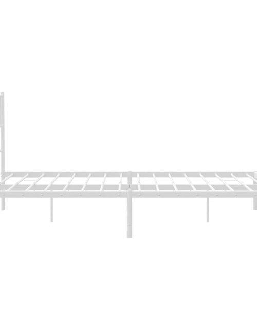 Загрузите изображение в средство просмотра галереи, Cadru de pat metalic cu tăblie, alb, 120x190 cm - Lando
