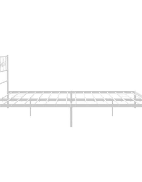 Загрузите изображение в средство просмотра галереи, Cadru de pat metalic cu tăblie, alb, 193x203 cm - Lando
