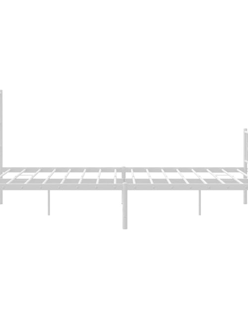 Загрузите изображение в средство просмотра галереи, Cadru de pat metalic cu tăblie, alb, 120x190 cm - Lando
