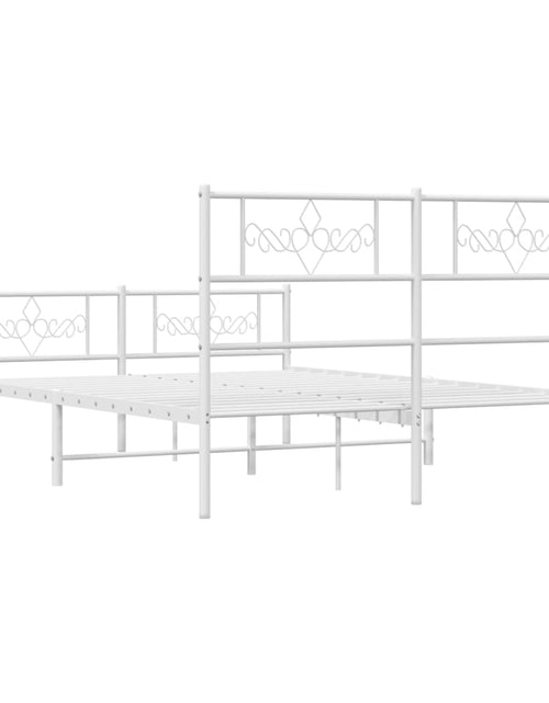 Загрузите изображение в средство просмотра галереи, Cadru de pat metalic cu tăblie, alb, 120x190 cm - Lando
