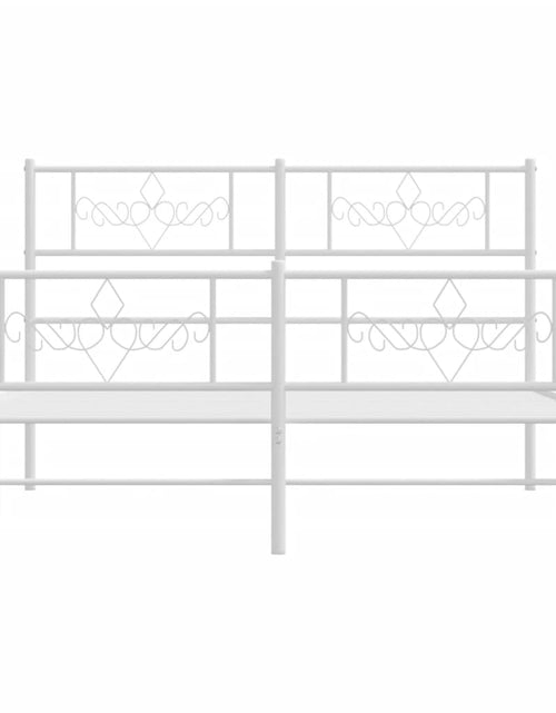 Загрузите изображение в средство просмотра галереи, Cadru de pat metalic cu tăblie, alb, 120x200 cm - Lando
