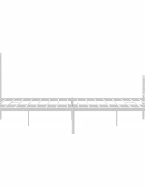 Загрузите изображение в средство просмотра галереи, Cadru de pat metalic cu tăblie, alb, 120x200 cm - Lando
