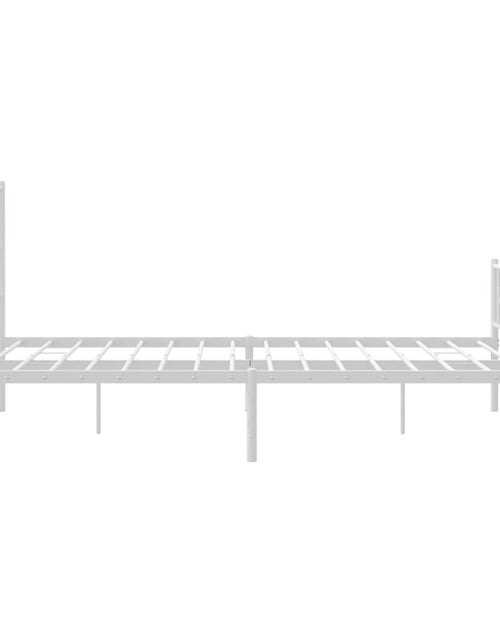 Загрузите изображение в средство просмотра галереи, Cadru de pat metalic cu tăblie, alb, 140x200 cm - Lando
