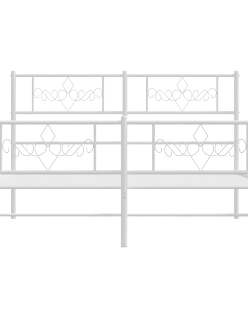 Загрузите изображение в средство просмотра галереи, Cadru de pat metalic cu tăblie, alb, 160x200 cm - Lando
