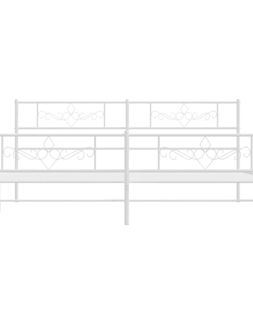 Загрузите изображение в средство просмотра галереи, Cadru de pat metalic cu tăblie de cap/picioare, alb, 180x200 cm - Lando
