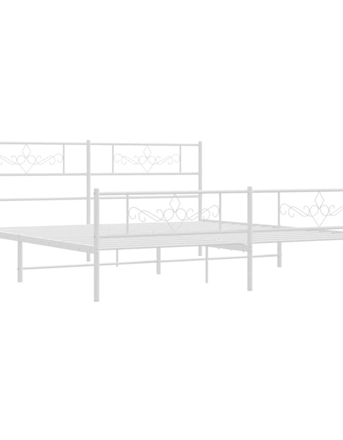 Загрузите изображение в средство просмотра галереи, Cadru de pat metalic cu tăblie de cap/picioare, alb, 180x200 cm - Lando
