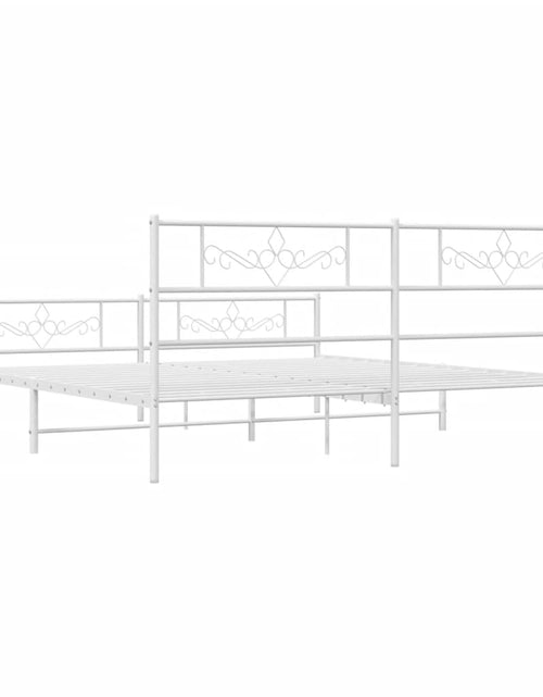 Загрузите изображение в средство просмотра галереи, Cadru de pat metalic cu tăblie de cap/picioare, alb, 193x203 cm - Lando
