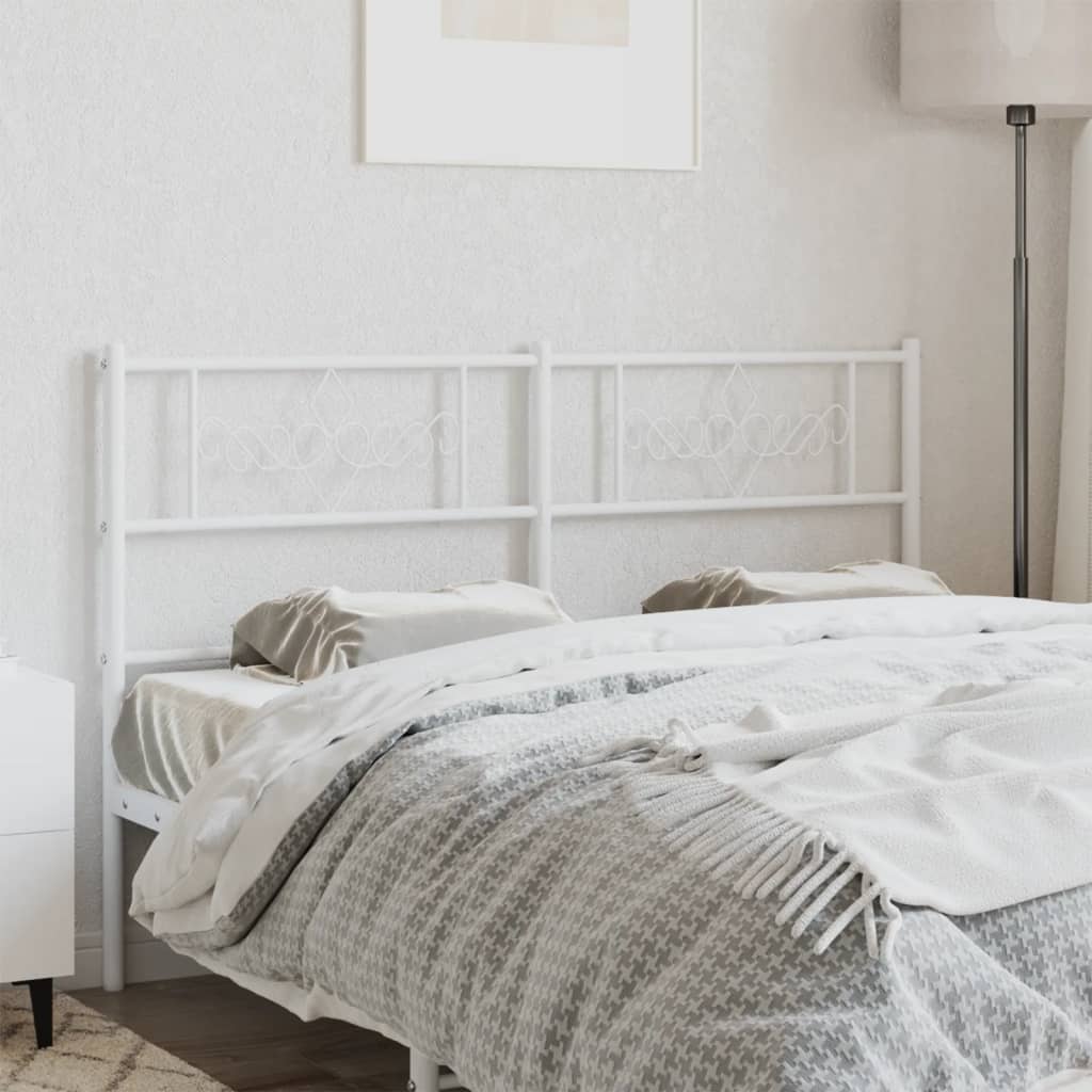 Tăblie de pat metalică, alb, 140 cm - Lando