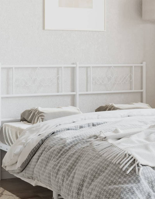 Încărcați imaginea în vizualizatorul Galerie, Tăblie de pat metalică, alb, 160 cm - Lando
