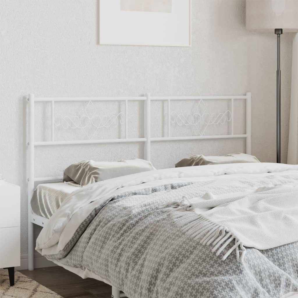 Tăblie de pat metalică, alb, 160 cm - Lando