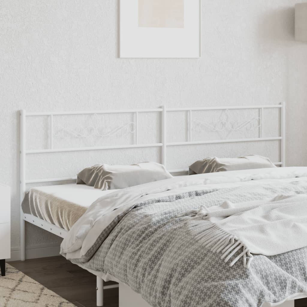 Tăblie de pat metalică, alb, 200 cm - Lando