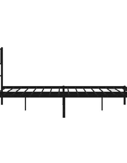 Загрузите изображение в средство просмотра галереи, Cadru de pat metalic cu tăblie, negru, 120x190 cm - Lando
