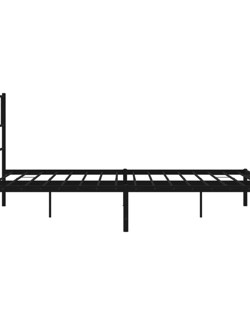 Загрузите изображение в средство просмотра галереи, Cadru de pat metalic cu tăblie, negru, 120x200 cm - Lando
