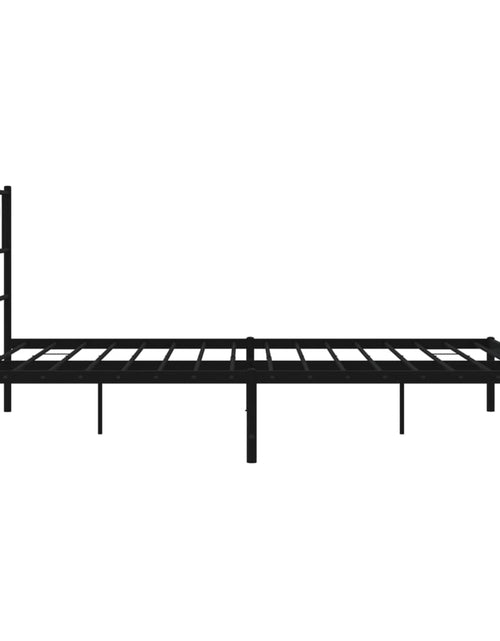 Загрузите изображение в средство просмотра галереи, Cadru de pat metalic cu tăblie, negru, 140x190 cm - Lando
