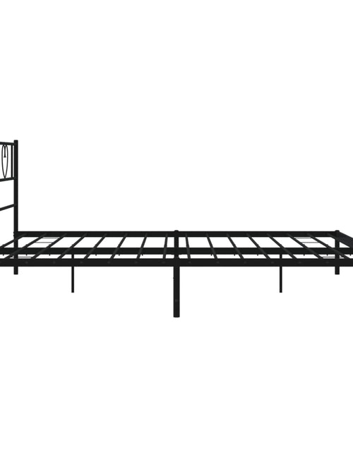 Încărcați imaginea în vizualizatorul Galerie, Cadru de pat metalic cu tăblie, negru, 193x203 cm - Lando
