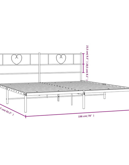 Загрузите изображение в средство просмотра галереи, Cadru de pat metalic cu tăblie, negru, 193x203 cm - Lando
